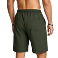 thumbnail image 5 of Gym Shorts Men Solid Color Drawstring Casual Loose Fit Sports Outdoor Summer Beach Hiking Golf Shorts With Pockets, 5 of 6
