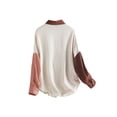 thumbnail image 6 of Liacowi Women Juniors Casual Shirts Color Block Button Down Blouse Long Sleeve Lapel Loose Fit Tops Oversized Boyfriend Tops with Pockets, 6 of 7