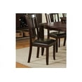 thumbnail image 2 of Set of 2 Side Chairs Kitchen Diing Room Furnture Faux Leather Brown / Espresso Unique Frame Back Dining Chairs, 2 of 8