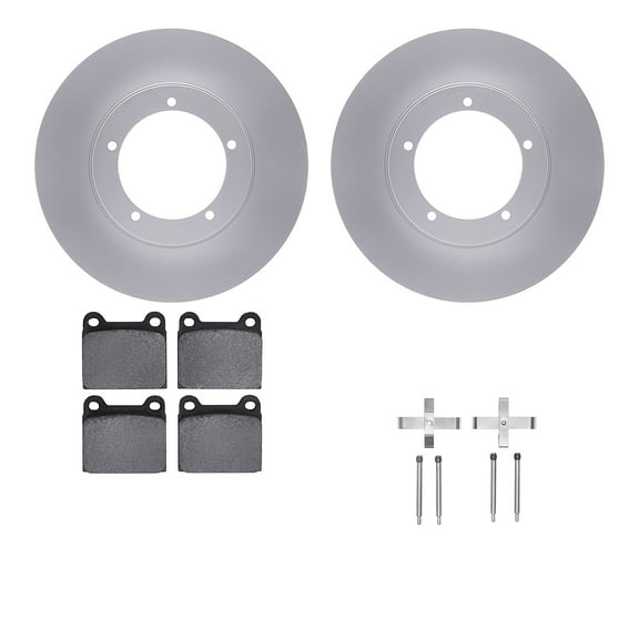 Dynamic Friction Company Front Geospec Brake Rotors with 5000 Euro Ceramic Brake Pads includes Hardware 4612-02000