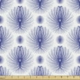 thumbnail image 1 of Abstract Fabric by the Yard, Continuous Pattern with Quirky Circular Feathers Motif Illustration, Decorative Upholstery Fabric for Chairs & Home Accents, Blue Violet and White by Ambesonne, 1 of 5