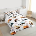 thumbnail image 3 of Homewish Equipment Truck Bulldozer Full Size Comforter Sets,Colorful Cute Rainbow Bedding Comforter Set,White Orange Blue Bedding Sets For Boys Teens,Breathable Home Decor Reversible,3pcs, 3 of 8