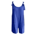 thumbnail image 5 of TrendOFT Womens Casual Summer Jumpsuit Plus Size Button Solid Sleeveless Rompers For Women One Piece Overalls Blue S, 5 of 5