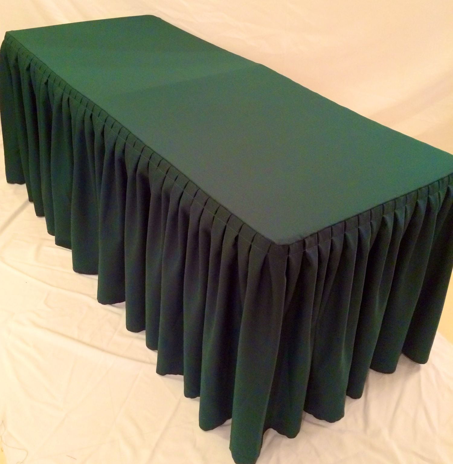 21' POLYESTER PLEATED TABLE Set SKIRT skirting Trade show Apple Green catering