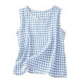 thumbnail image 3 of LIaqionyy Girls Cotton Linen Sleeveless Tank Tops Basic Summer Casual Crew Neck Blouse Breathable Loose Vest Shirts, 3 of 7