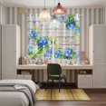 thumbnail image 6 of Curtains 63 Inch Length 2 Panels, Blue Hydrangea Grommets Window Treatment Curtain, Rustic Wooden Butterfly Spring Floral Thermal Curtains Drapes for Living Room/Bathroom, 6 of 9
