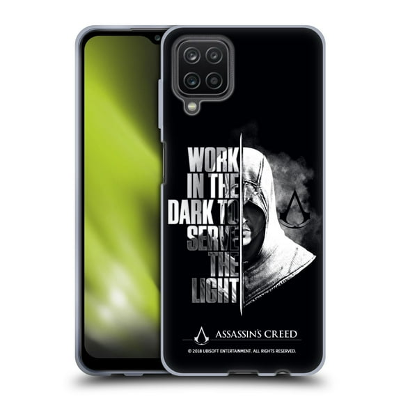 Head Case Designs Officially Licensed Assassin's Creed Legacy Typography Half Soft Gel Case Compatible with Samsung Galaxy A12 (2020)