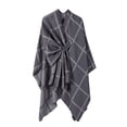 thumbnail image 1 of Cape Châle Tricotée Unie pour Femmes - Enveloppe Mode Automne Hiver Confortable, 1 of 2