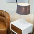 thumbnail image 6 of Modern Glass Table Lamp with Grey Fabric Shade, Gold Metal Base - Bedside Nightstand Lamp, Living Room & Office Decor, E12 Bulb Compatible, 21" Height, 6 of 12