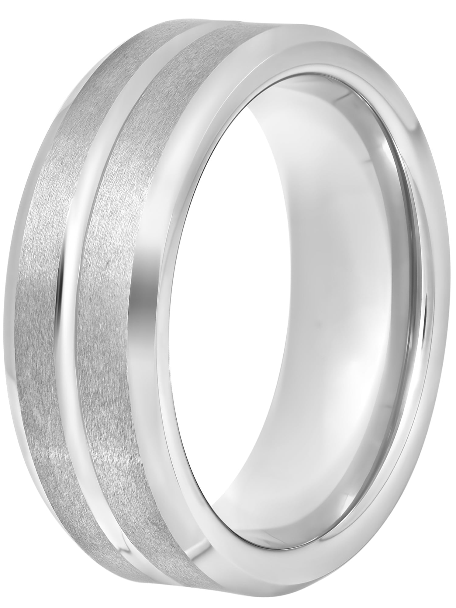 Men's Ring Comfort Ring Silver Tungsten Sterling Silver Plated Plain Ring 6 mm Men's Tungsten Ring Wedding Ring