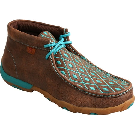 UPC: 0884882235909 | Women s Twisted X Driving Moc Chukka Brown/Turquoise Leather 8.5 M