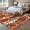 thumbnail image 4 of Orange Abstract Area Rugs 8'x10', Small Throw Rugs for Living Room Patio, Vintage Geometric Gradient Oil Painting Modern Indoor Outdoor Rug Non-Slip Low Pile Carpet Runner Reversible Floor Mats, 4 of 8