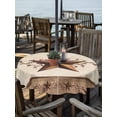 thumbnail image 2 of Outdoor Tablecloths with Umbrella Hole & Zipper, Farmhouse Texas Star Brown Round Tablecloth 54 Inch, Berry Vintage Wooden Waterproof Table Cloth, Patio/Pool/Picnic Table Covers, 2 of 8