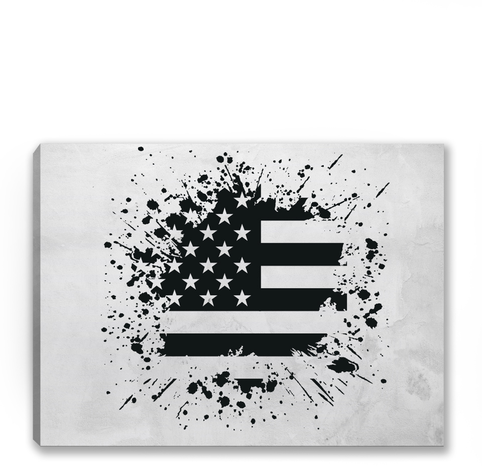 America Wall Art USA Wall Decor. USA Flag Canvas Brushed American Flag Canvas