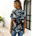 thumbnail image 4 of Womens Hawaiian Shirts Dressy Floral Printed Short Sleeve Button Down Blouse Summer Tropical Beach Tops, 4 of 5