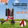 thumbnail image 2 of VEVOR Déambulateur à 3 Roues pour Aînés, Déambulateur Pliable en Aluminium Léger avec Poignée Réglable, Déambulateur de Mobilité Extérieure avec Grandes Roues et Sac de Rangement Spacieux, Capacité de 260LBS, 2 of 9