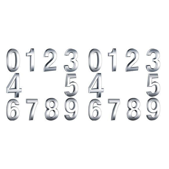 20x Self-Adhesive Door House Numbers Mailbox Numbers Street Address Numbers for Residence and Mailbox Signs, 0 to 9,20 x Mailbox numbers (0,1,2,3,4,5,6,7,8,9),Silver