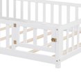 thumbnail image 4 of Kumix Floor Bed with Bookcases and Blackboards, Full Size Wood Montessori Floor Bed with Fence and Door, Solid Wood Floor Beds with Storage Headboards, Floor Beds for &, White, 4 of 6