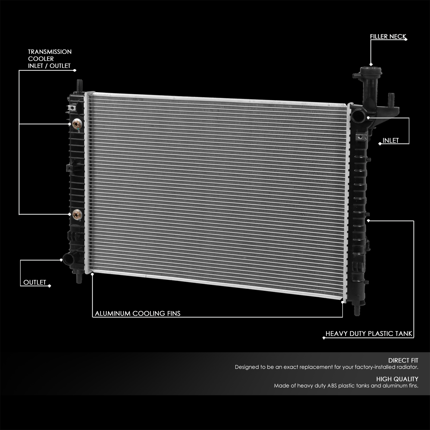 Replacement Parts for Radiator w/Oil Cooler for Buick