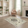 thumbnail image 2 of ODIKA Front Weathered Door Motif Scattered Contemporary Bedside Beige for Home Office, Gaming Room, Under Desk, Non-Slip Chair-Friendly, 2 of 7