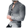 thumbnail image 1 of EIMELI Hommes Été Chemise à Revers Imprimé Bouton vers le Bas Cardigan Chemises, 1 of 6