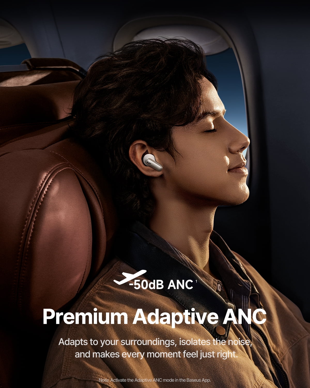 Baseus Adaptive Noise Cancelling Earbuds, , Dolby Audio, Premium Real-Time Adaptive ANC, Adaptive Tuning Sound, Natural Fit Design, 6-Mic Adaptive Clear Calls, 45H Playtime, Inspire XP1