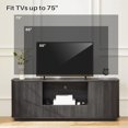 thumbnail image 6 of UZUGUL Modern Fluted Wood TV Stand, Black, with Storage Drawers and Cable Management, for up to 75 inch TVs, 6 of 8
