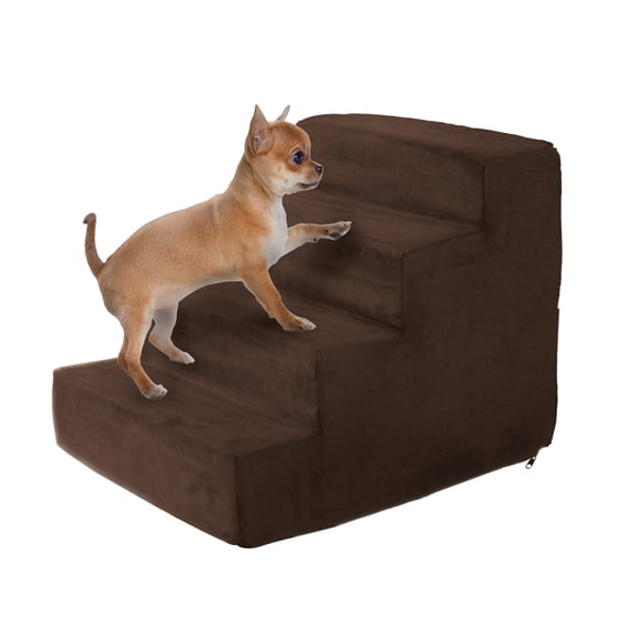 PETMAKER Foam Pet Stairs for Small Dogs, Cats, Rabbits, and More (Brown)