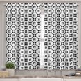 thumbnail image 2 of Ambesonne Abstract Valance & Curtain, Repeating Geometric Design, 55"x36", Charcoal Grey and White, 2 of 7