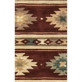 thumbnail image 2 of Alora Decor Ryder 8' Round Tribal Burgundy/Tan/Khaki/Sage Hand-Tufted Area Rug, 2 of 2