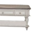 thumbnail image 2 of Benjara Cottage Cocktail Table with Shelf and Turned Legs, White and Brown, 2 of 5