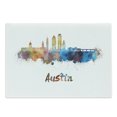 thumbnail image 1 of Austin Cutting Board, Typographic Design with Paint Splatters Illustrated in an Composition, Decorative Tempered Glass Cutting and Serving Board, in 3 Sizes, by Ambesonne, 1 of 2