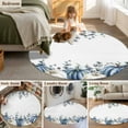 thumbnail image 6 of Fall Pumpkin 3ft Area Rug, Thanksgiving Blue White Eucalyptus Leaves Washable Non-Slip Small Round Rugs for Entryway Bedroom Kitchen, Soft Circle Carpet for Dining Room, Playroom Nursery Rug, 6 of 9