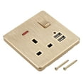 thumbnail image 1 of Unique Bargains UK Socket Switched Multi Power Outlet Dual USB Gold Tone 250V 13A 88x86mm, 1 of 5