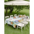 thumbnail image 3 of Aqua Easter Bunny Outdoor Tablecloth - 60x120 Inch Rectangle Dining Table Cover, Spring Easter Eggs Floral Buffalo Plaid Waterproof Outdoor Table Cloth with Umbrella Hole & Zipper for Picnic/Patio, 3 of 7