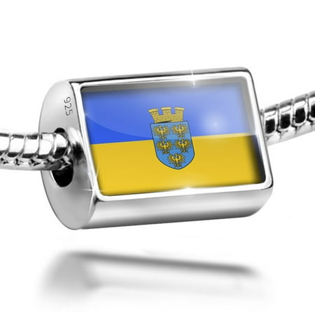 Neonblond Charm Lower Austria (service Flag) Flag region: Austria 925 Sterling Silver Bead