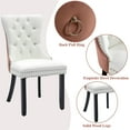 thumbnail image 6 of LegaHome Dining Room Chairs Set of 6, Modern Upholstered Velvet and PU Leather Dining Chair with Nailhead Trim&Solid Wood Legs, Tufted Button Padded Kitchen Dining Chairs Set, White&Pink, 6 of 10