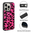 thumbnail image 2 of WIRESTER Shockproof Soft Rubber Cover Case for Apple iPhone 16 Pro 6.3" 2024, Black/Hot Pink Leopard, 2 of 5