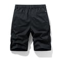 thumbnail image 4 of Wyobmus Tactical Work Shorts for Men Casual Drawstring Elastic Waist Hiking Cargo Shorts Lightweight Ripstop Quick Dry Fishing Shorts With Multi-Pocket E-Black, 4 of 4