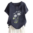 thumbnail image 2 of Fiudx Liquidación de Ofertas Flash Blusas con Estampado Informal para Mujer, Camisas con Botones, Camisetas de Manga Corta con Cuello Redondo, 2 of 4