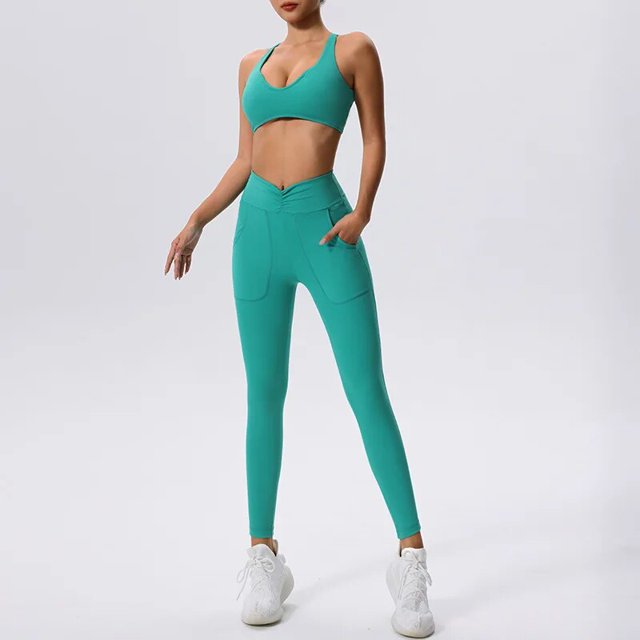 Ropa deportiva, chándal para mujer, conjunto de Yoga, traje deportivo de 2 piezas, ropa de gimnasio, mallas para correr de cintura alta, ropa atlética para entrenamiento