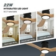 thumbnail image 6 of Wozzio 52'' Natural Log Recessed Mount Ceiling Fan Light with Lighting And Remote Control, Log Colour Wooden Fan Blade, Silent Reversible DC Motor, Light Memory, 6 Speed, 6 of 10