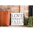 thumbnail image 3 of Love Never Fails Cream Scrolling 12 x 12 Wood Wall Sign Plaque, 3 of 4