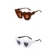 thumbnail image 1 of 2x de Sol de Felpa Suave de Sol para Marrón+Blanco Yuyangstore Gafas de sol en forma de corazón, 1 of 8