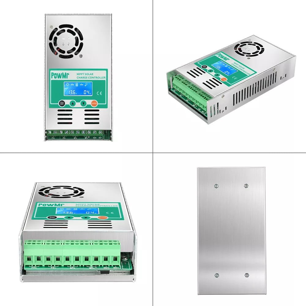 PowMr 60A MPPT Solar Charge Controller, 12V/24V/36/48VDC Input, LCD Display Solar Charge Controller Regulator For Flooded Lead-acid Vented Sealed Gel NiCd Lithium Battery