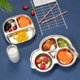 thumbnail image 5 of Homerr Stainless Steel Dinner Plate Safe Baby Feeding Dish Cartoon Design Stainless Steel Dinner Plate for Kids Children Compartment Tray, 5 of 8