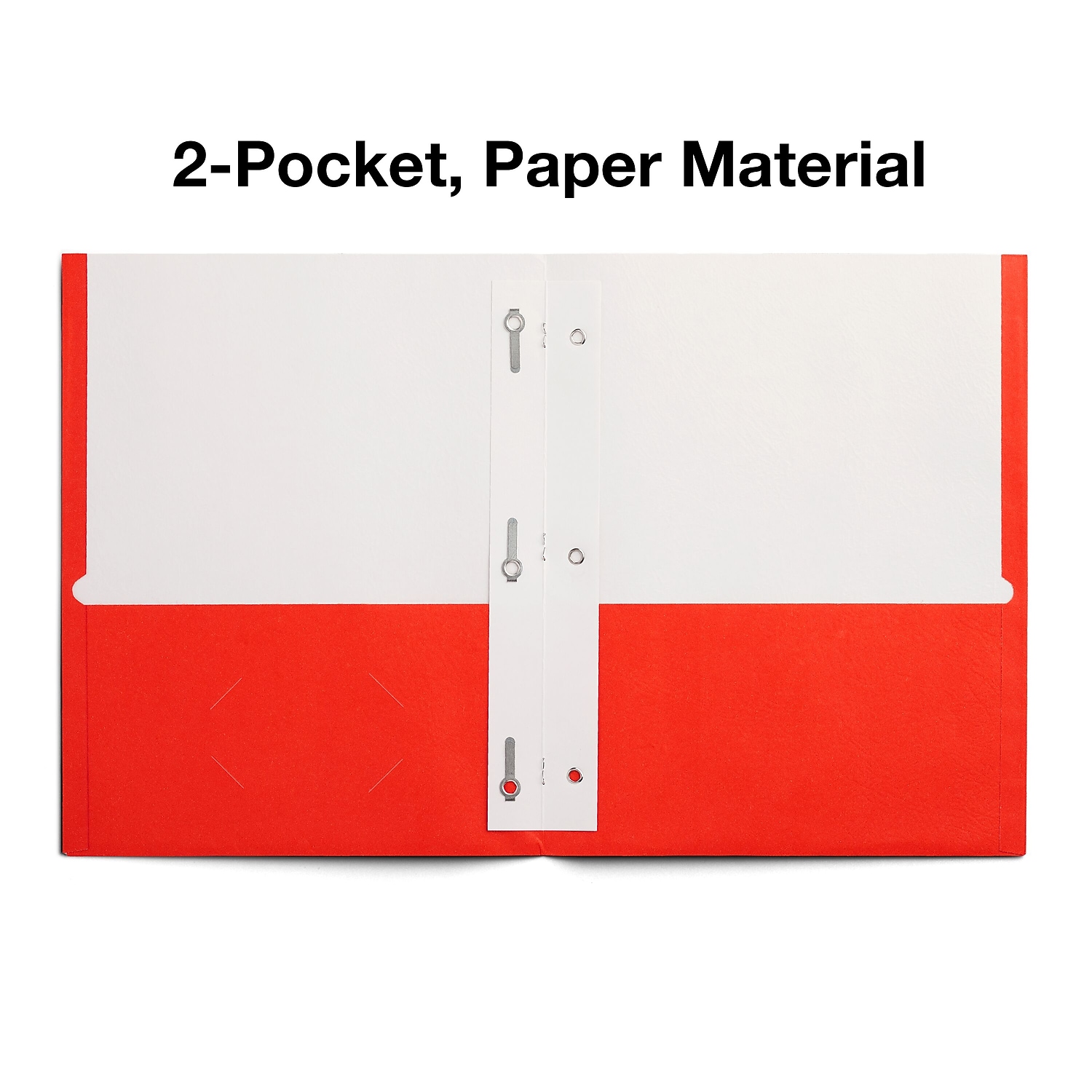 Staples Smooth 2-Pocket Paper Folder with Fasteners Orange 25/Box (50775/27543-CC) ST27543