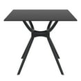 thumbnail image 2 of Luxury Commercial Living 31.5" Black Square Laminated Top Outdoor Patio Dining Table, 2 of 8