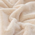 thumbnail image 2 of AUQ Plush Blanket Faux Rabbit Fur Throw Blanket Textured Design Fuzzy Blanket,Beige, 2 of 4
