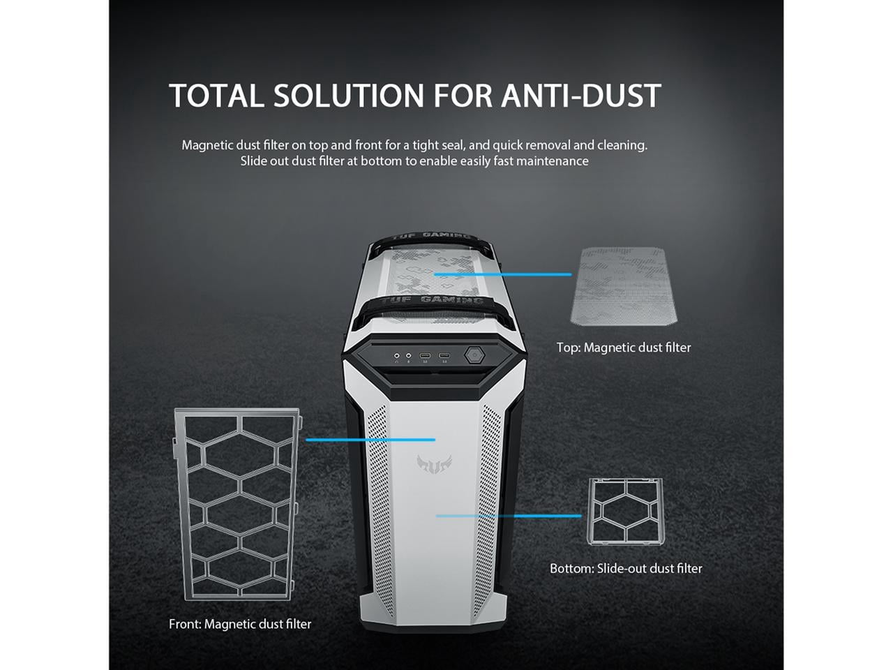 ASUS TUFGAMINGGT501W TUF Gaming GT501 Mid-Tower Case (White)